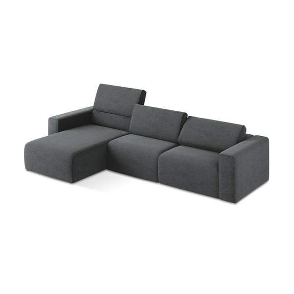 Pelēks modulārais stūra dīvāns (ar kreiso stūri) Kalea – Makamii-image-1