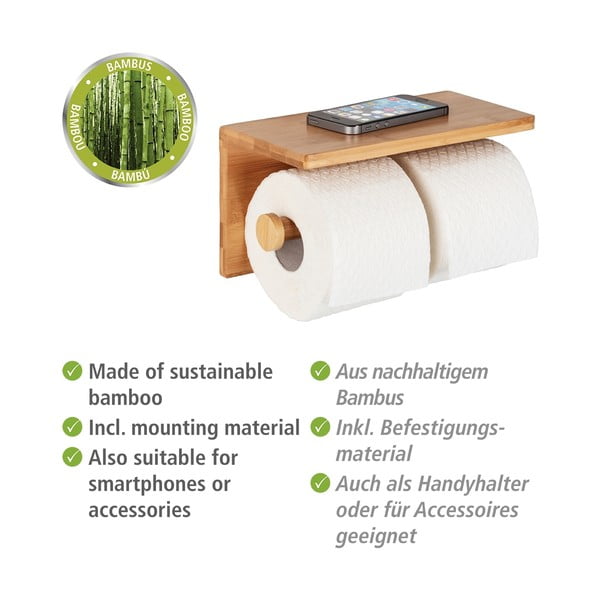 Sienas bambusa tualetes papīra turētājs Duo Bambusa – Wenko-image-4