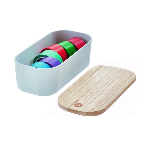 Pelēka uzglabāšanas kaste ar vāku no paulovnijas koka iDesign Eco, 9 x 18,3 cm-image-4