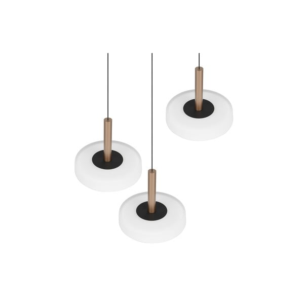 Melnbalta/zelta krāsas LED piekaramā lampa ar regulējamu spilgtumu un stikla abažūru ø 35 cm Celeste – Trio-image-4