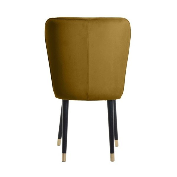 Sinepju krāsas samta ēdamistabas krēsls ar zelta elementiem JohnsonStyle Odette French Velvet-image-4