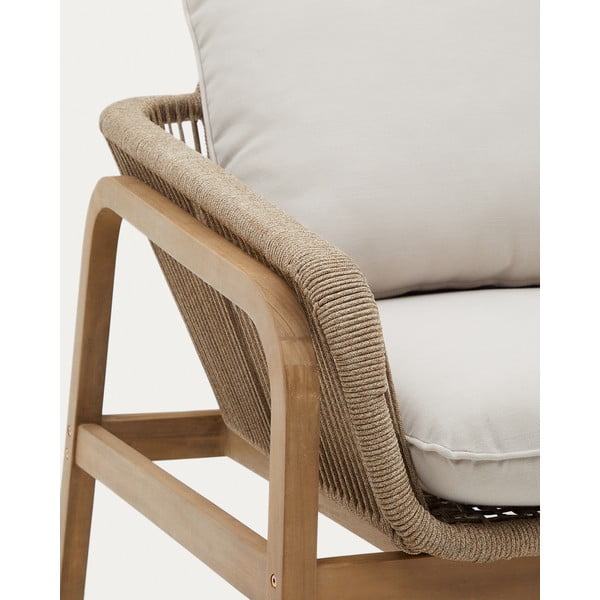 Bēšs/dabīga toņa akācijas masīvkoka dārza atpūtas komplekts 5 personām Vellana – Kave Home-image-3