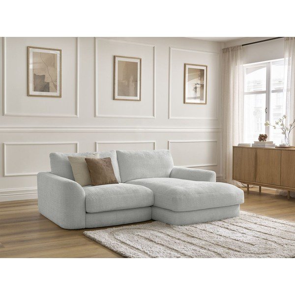 Gaiši pelēks stūra dīvāns no šenila auduma (ar labo stūri/ar zvilni) Leonore – Bobochic Paris-image-4