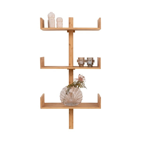 Dabīga toņa daudzlīmeņu bambusa sienas plaukts 50 cm Villa – House Nordic-image-3