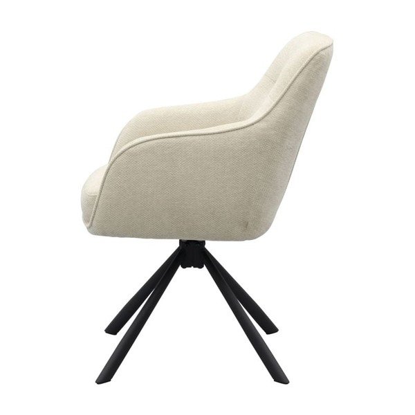 Krēmkrāsas polsterēts ēdamistabas krēsls ar roku balstiem Avola – Unique Furniture-image-3