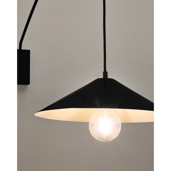 Melna sienas lampa ø 35 cm Kally – Kave Home-image-4