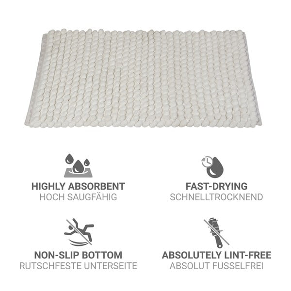 Balts tekstila vannas istabas paklājiņš 50x80 cm Solivo – Wenko-image-4