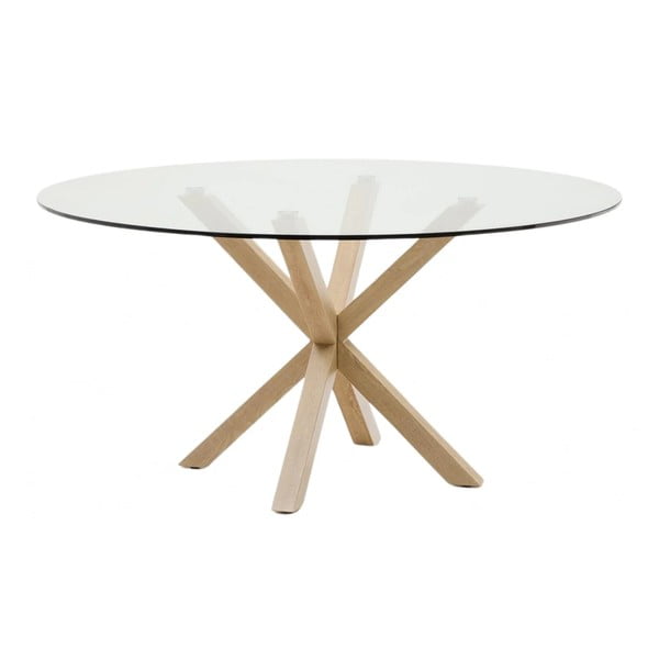 Apaļš ēdamgalds ar stikla galda virsmu ø 150 cm Argo – Kave Home