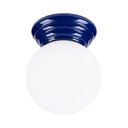 Zila keramikas griestu lampa ar stikla abažūru ø 12 cm Farsa – Sollux