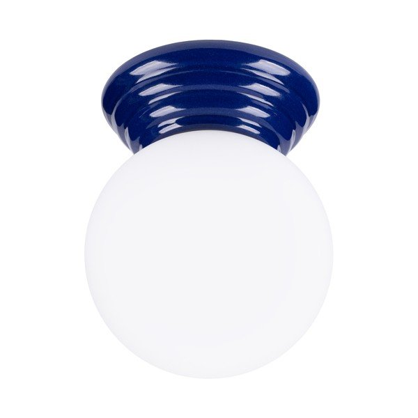 Zila keramikas griestu lampa ar stikla abažūru ø 12 cm Farsa – Sollux
