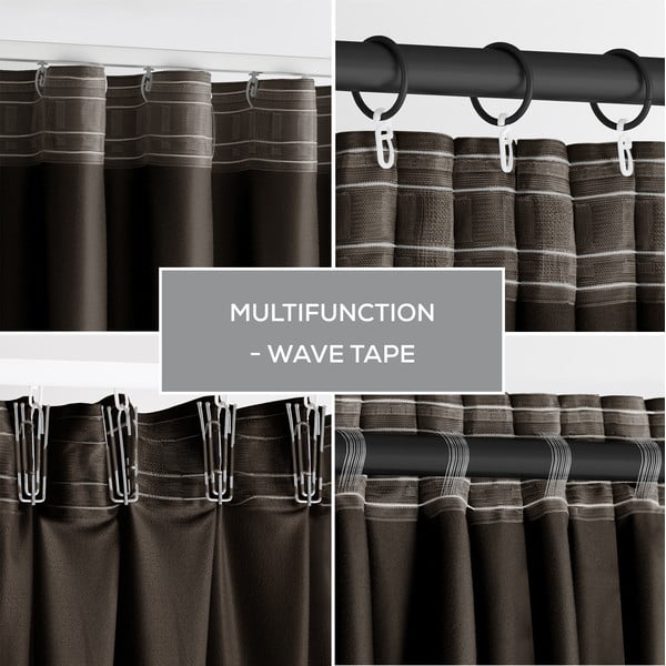 Brūns samta daļēji gaismu necaurlaidīgs aizkars 140x270 cm – Restilo-image-4