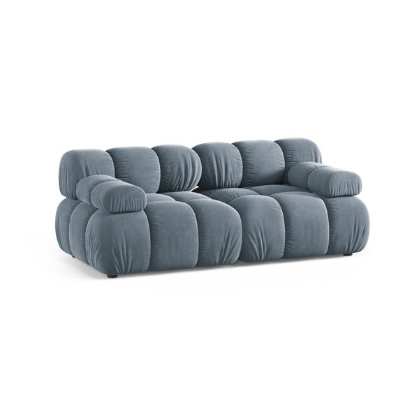 Pelēks samta modulārais dīvāns 188 cm – Micadoni -image-1