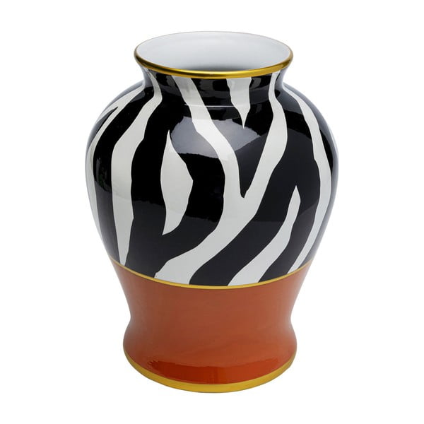 Vāze ar zebras svītrām Kare Design Zebra Ornament, augstums 38 cm