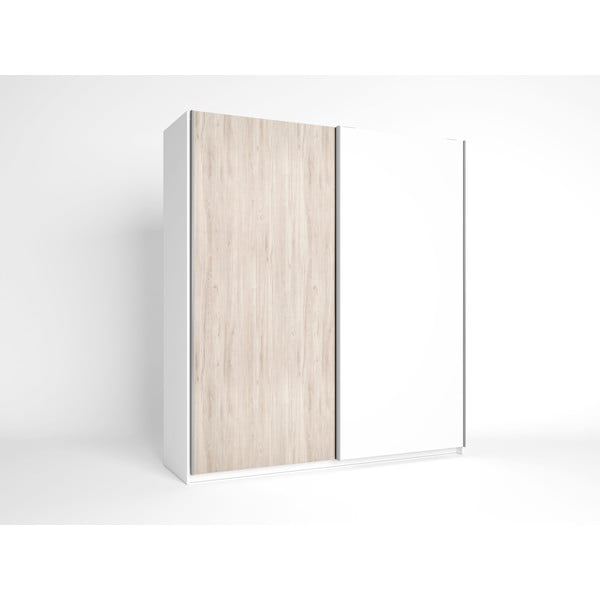 Balts ozolkoka imitācijas skapis ar bīdāmām durvīm 182x200 cm Sahara – Marckeric-image-2