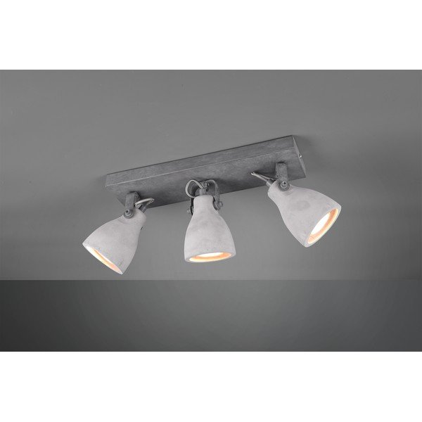 Pelēks sienas lukturis 3 spuldzēm Trio Concrete, garums 35 cm-image-1