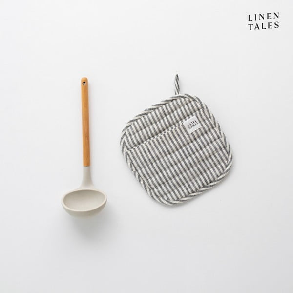 Lina virtuves cimds Thin Black Stripes – Linen Tales