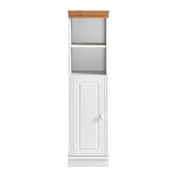 Balts priedes masīvkoka augsts/šaurs vannas istabas skapis 30,5x115,5 cm Anita – Støraa