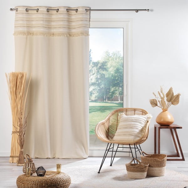 Dabīga toņa kokvilnas aizkars 140x240 cm Atlas – douceur d'intérieur-image-2