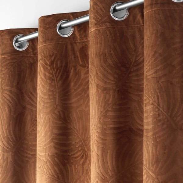Brūns samta aizkars 140x240 cm Analia – douceur d'intérieur-image-1