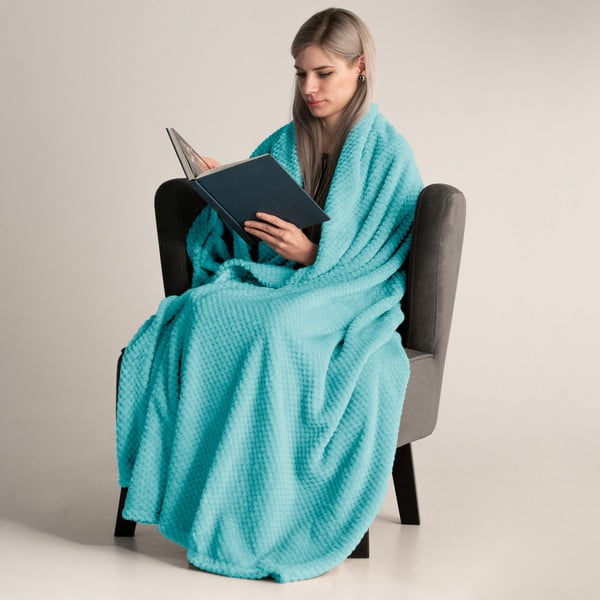 Tirkīza mikrošķiedras gultas pārklājs DecoKing Henry, 210 x 170 cm-image-1