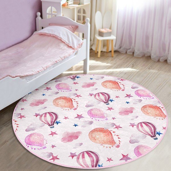 Rozā bērnu paklājs ø 120 cm Comfort – Mila Home-image-1