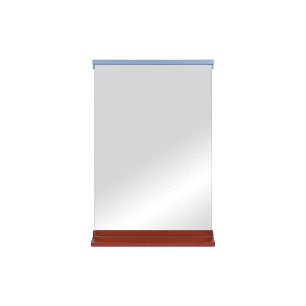 Sienas spogulis ar plauktu ar masīvkoka rāmi 50x75 cm Lun – noo.ma