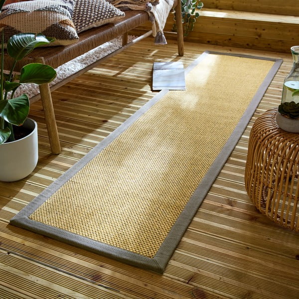 Pelēks/gaiši brūns iekštelpu un āra paklājs 60x230 cm Sisal Look – Flair Rugs-image-1