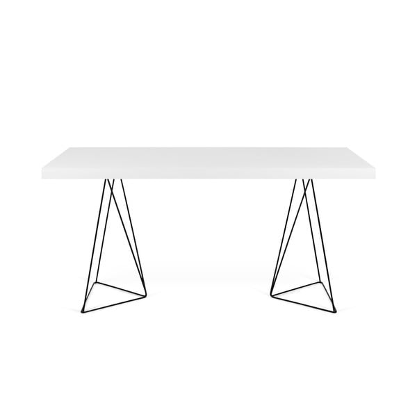Balts galds ar melnām kājām TemaHome Multi, 180 x 77 cm