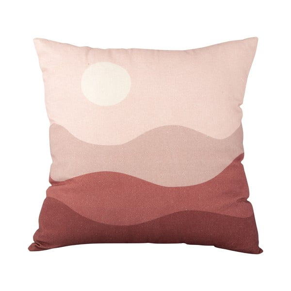 Rozā un sarkans kokvilnas spilvens PT LIVING Pink Sunset, 45 x 45 cm