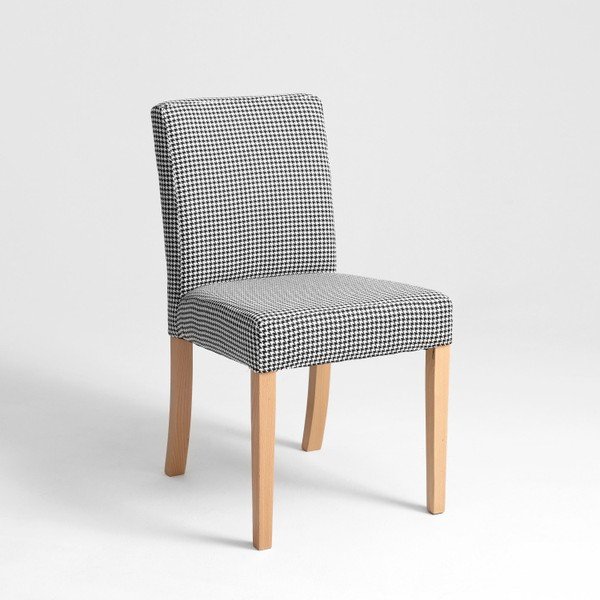 Melns un balts krēsls ar dabīgām kājām Pielāgota forma Wilton-image-1