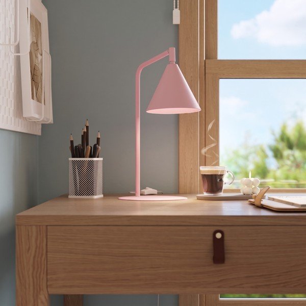 Rozā tērauda galda lampa ar saliekamu konstrukciju (augstums 35 cm) Zylo – Sollux-image-1