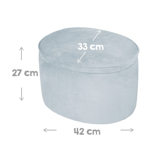 Gaiši zils samta bērnu pufs Lil Sofa – Roba-image-3