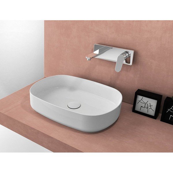 Balta keramikas izlietne Sapho Infinity Oval, 55 x 36 cm-image-1
