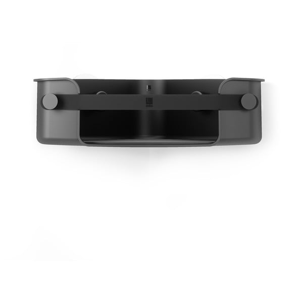 Melns plastmasas vannas istabas stūra plaukts ar uzstādīšanu bez urbšanas Flex Adhesive – Umbra-image-3