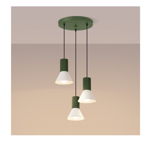 Zaļa metāla piekaramā lampa ø 30 cm Niru – Sollux-image-2