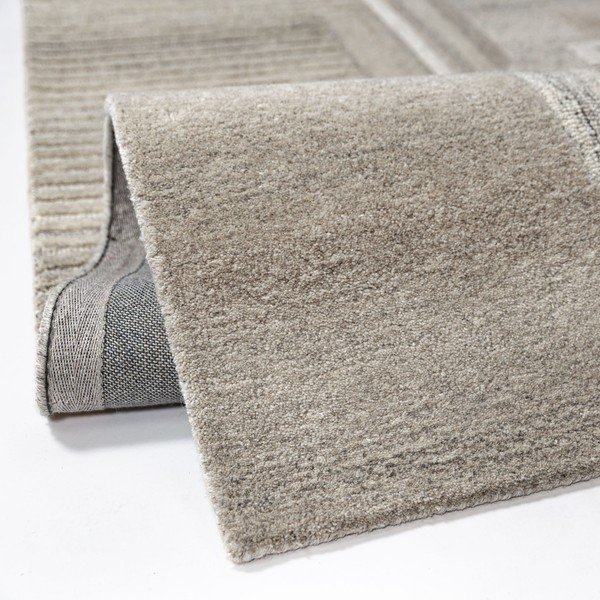 Pelēkbēšs ar rokām darināts vilnas paklājs 200x300 cm Lira  – Flair Rugs-image-3