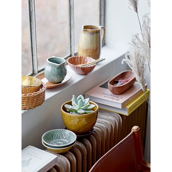 Dzeltens māla puķu pods Bloomingville Betje, augstums 12 cm-image-1