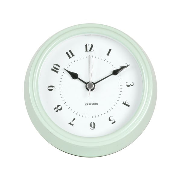 Zaļš sienas pulkstenis Karlsson Fifties, diametrs 11,5 cm