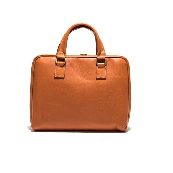 Ādas klēpjdatora soma Anna Luchini 2120 Cognac-image-2