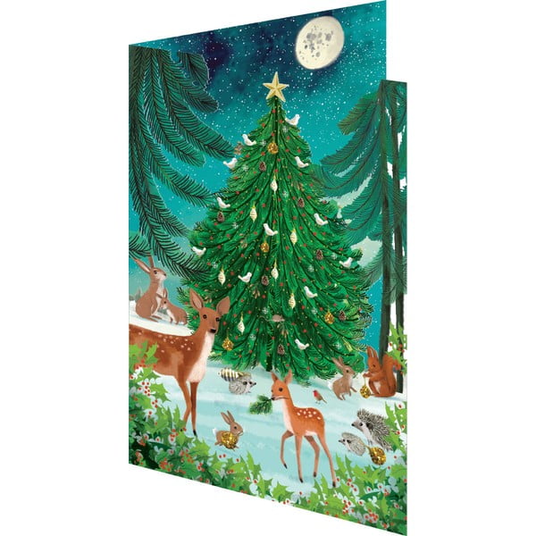 Apsveikumu kartītes (5 gab.) ar Ziemassvētku motīvu Heart of the Forest  – Roger la Borde