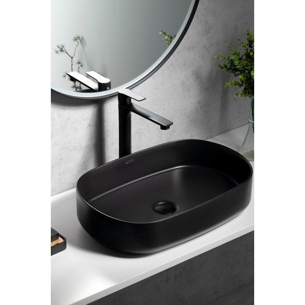 Matēti melns stāvošs jaucējkrāns izlietnei Pax – Sapho-image-1