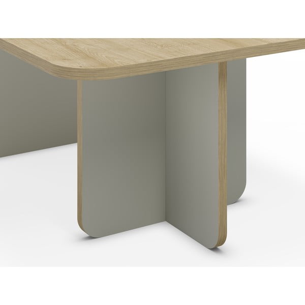 Gaiši zaļš/dabīga toņa žurnālgaldiņš ar ozolkoka imitācijas galda virsmu 56x100 cm Hillary – Marckeric-image-4