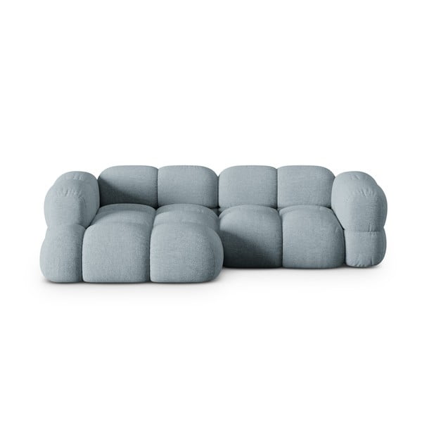 Gaiši zils stūra dīvāns (ar kreiso stūri/ar zvilni) Loretto – Cosmopolitan Design