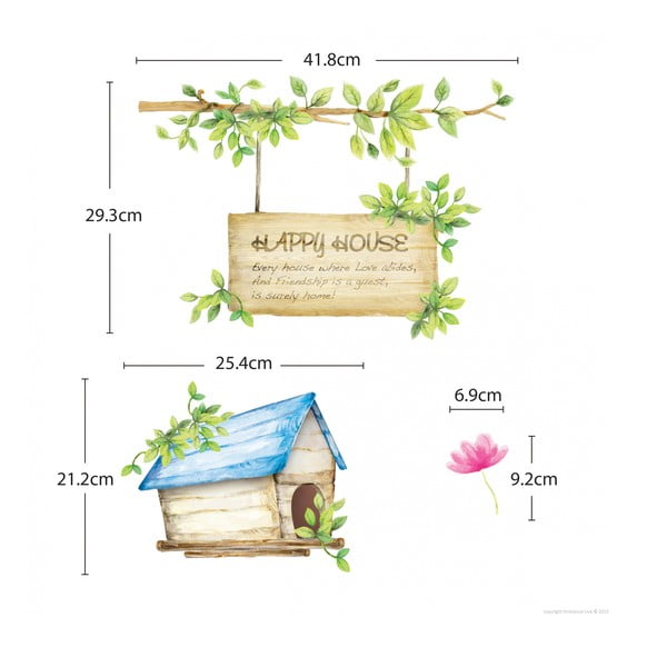 Sienas uzlīmju komplekts Ambiance Happy House, 42x30 cm-image-4