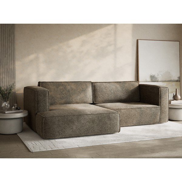 Brūns salokāms stūra dīvāns no šenila auduma ar uzglabāšanas vietu (ar kreiso stūri/ar zvilni) Velto – Maison de Rêve-image-4