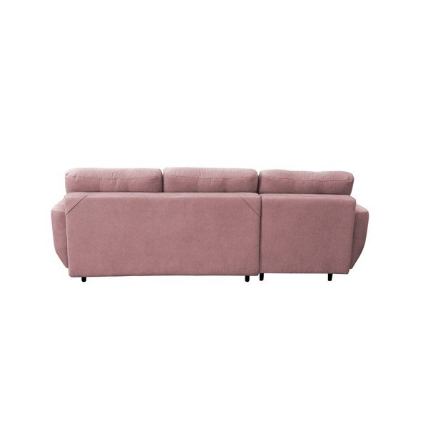 Gaiši rozā trīsvietīgs izlaižams stūra dīvāns ar melnām kājām Mazzini Sofas Hortensia, kreisais stūris-image-2