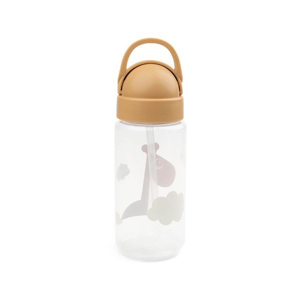 Dzeltena bērnu pudele ar salmiņu Done by Deer Raffi, 350 ml-image-2