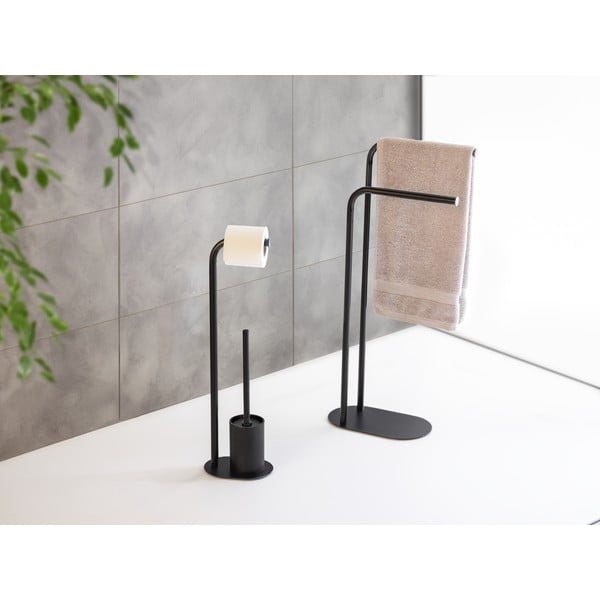 Melns tērauda tualetes papīra turētājs ar statīvu Levante – Wenko-image-4