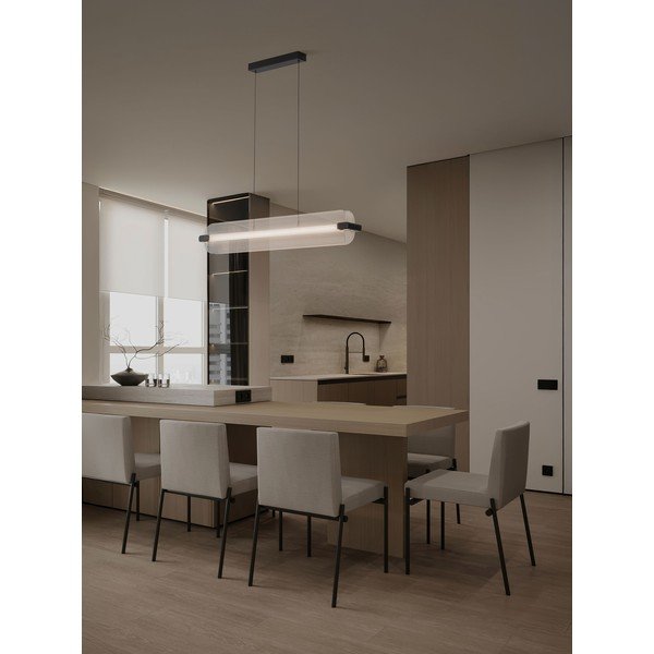 Matēti melna stikla LED piekaramā lampa ar regulējamu spilgtumu Emery – Nova Luce-image-1