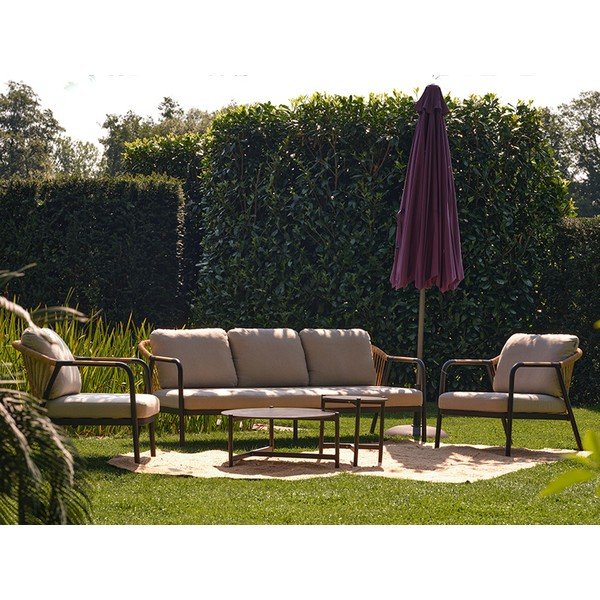 Bēšs alumīnija dārza atpūtas komplekts 5 personām Nice – Hartman-image-3